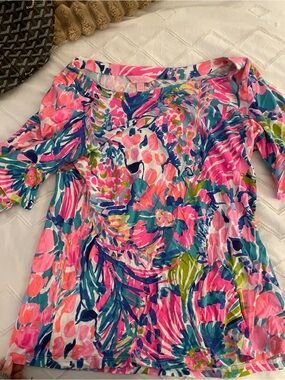 Lilly Pulitzer Pink, Blue & Green Floral Tunic